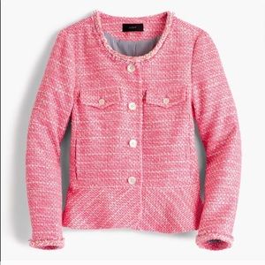 J. Crew Peplum Tweed Lady Blazer Pink Size 12
